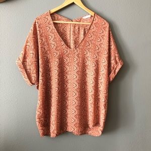 Lush Cuff Sleeve Woven Tee